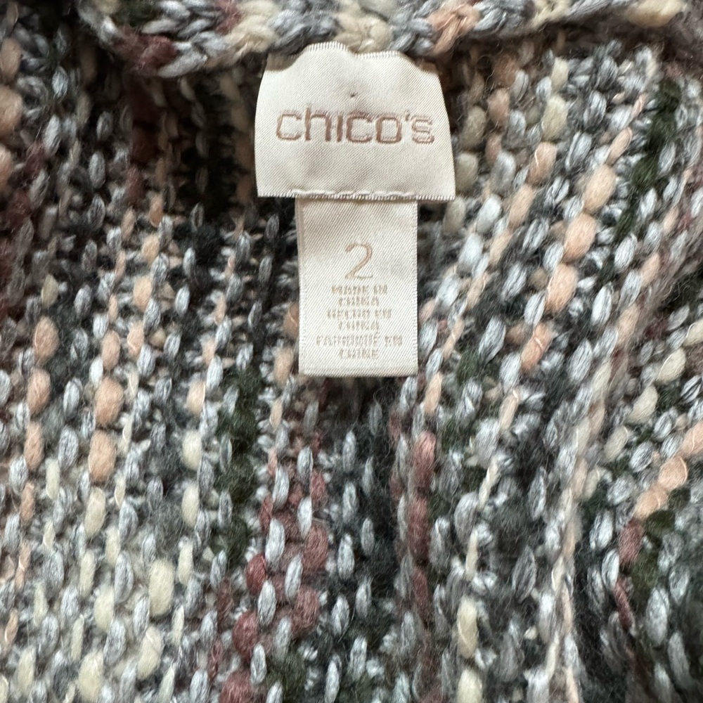 Chico's Nolan Wool‎ Blend Sweater Vest Fringe Western Boho Coastal Cowgirl Large - Picture 11 of 14